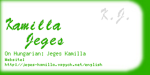 kamilla jeges business card